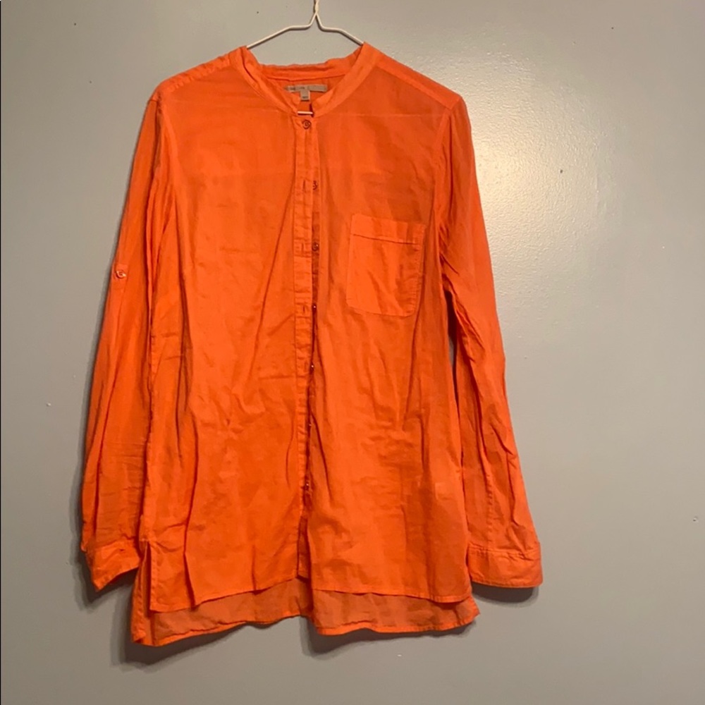 Long Sleeve Coral Button Down